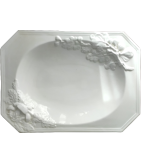  Fruteira Porcelana Trabalhada Grande Retangular
