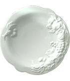  Fruteira Porcelana Trabalhada Pequena Redonda