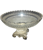  Saladeira Cristal Pe Prata